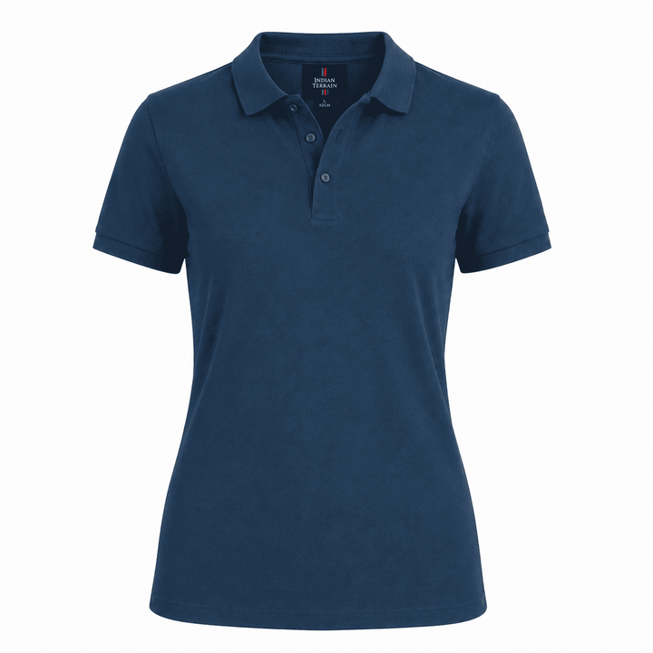 Indian Terrain Women’s Polo T-Shirt Jacquard